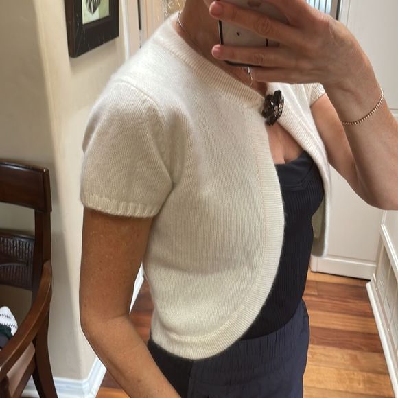 Agnona Cashmere Shrug Cropped Cardigan Sweater 4 - Picture 4 of 4